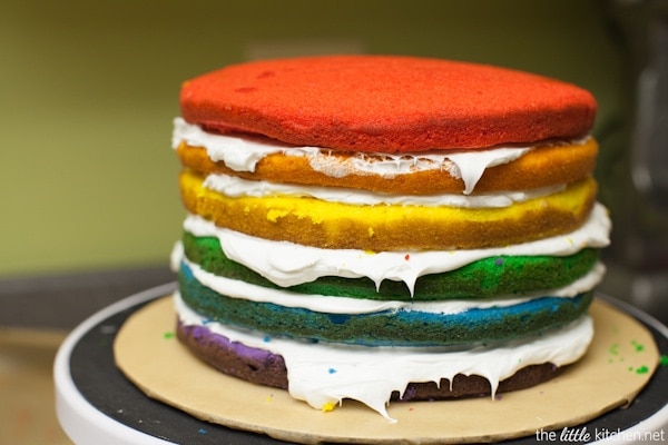 Rainbow Birthday Cake from thelittlekitchen.net