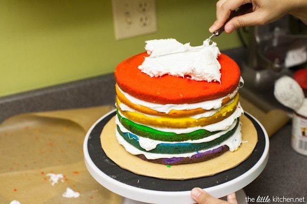 Rainbow Birthday Cake from thelittlekitchen.net