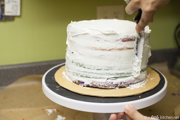 Rainbow Birthday Cake from thelittlekitchen.net