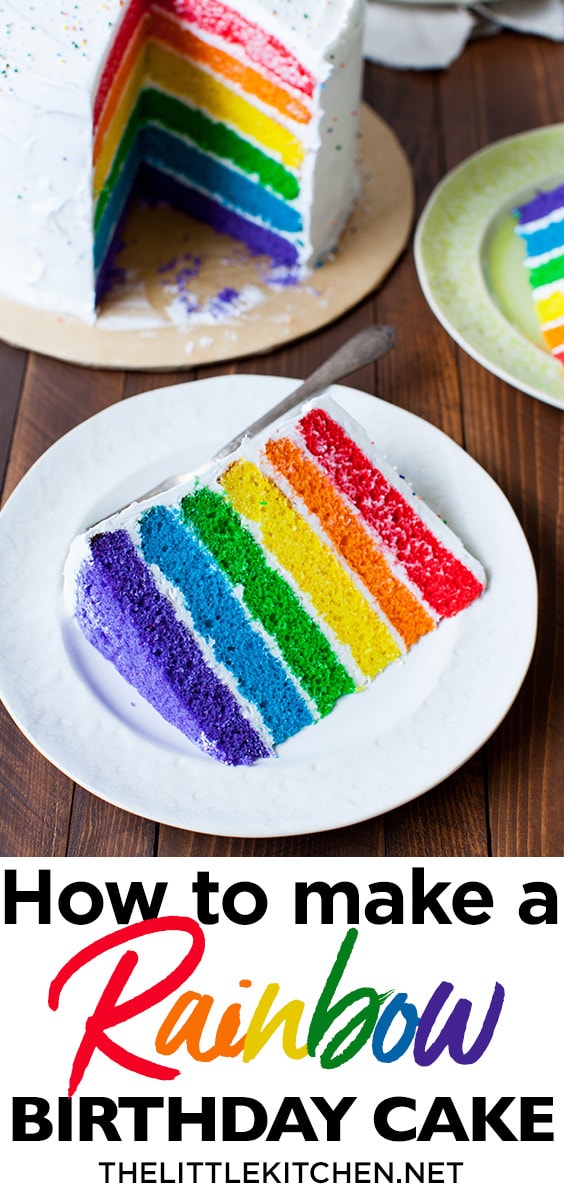 Rainbow Birthday Cake from thelittlekitchen.net