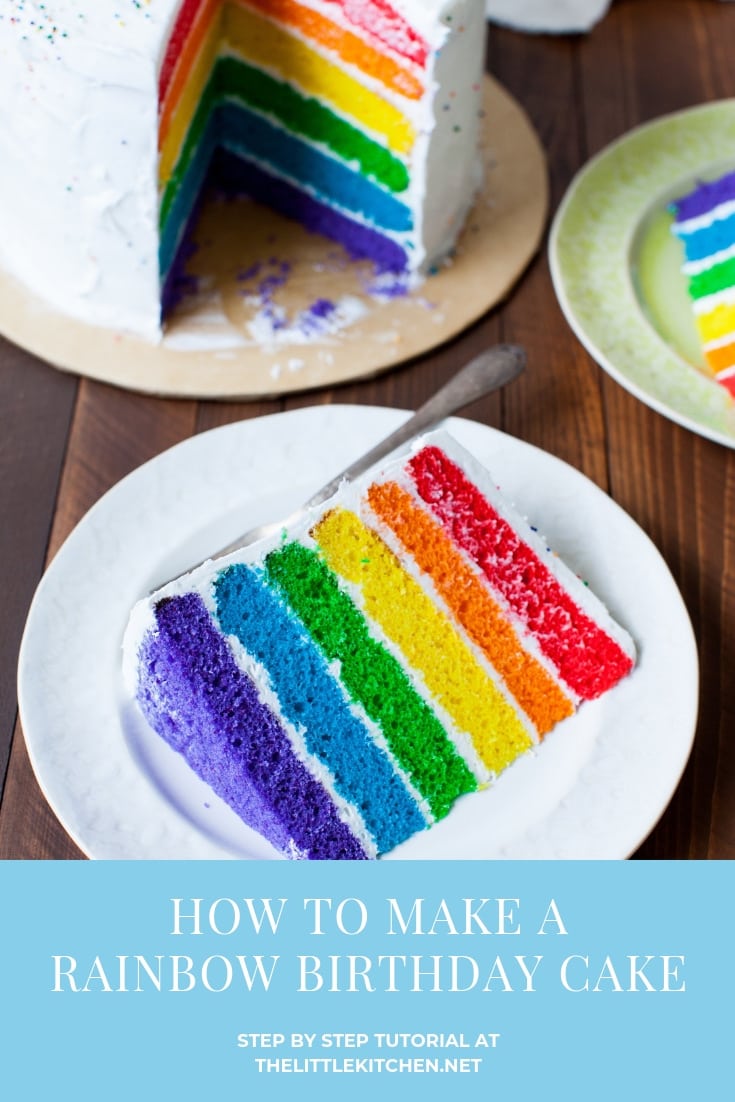 Rainbow Birthday Cake from thelittlekitchen.net