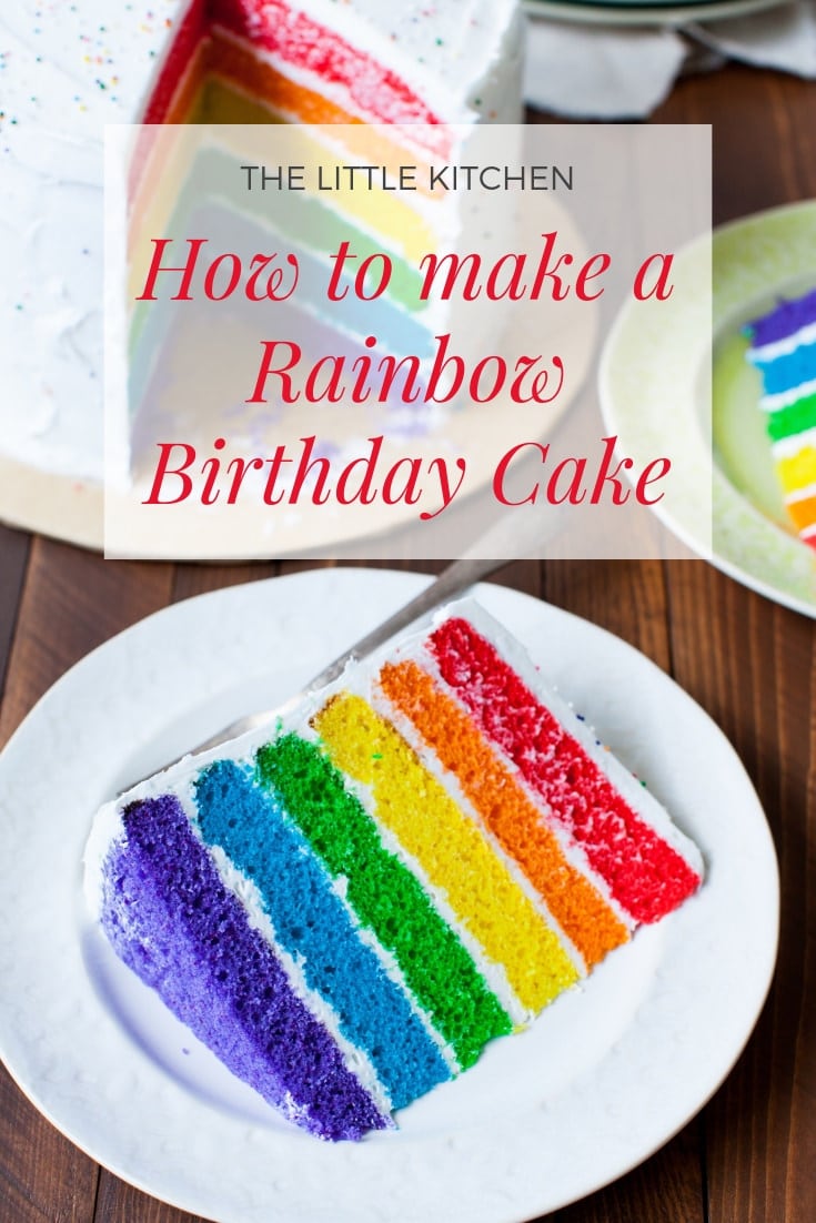 Rainbow Birthday Cake from thelittlekitchen.net