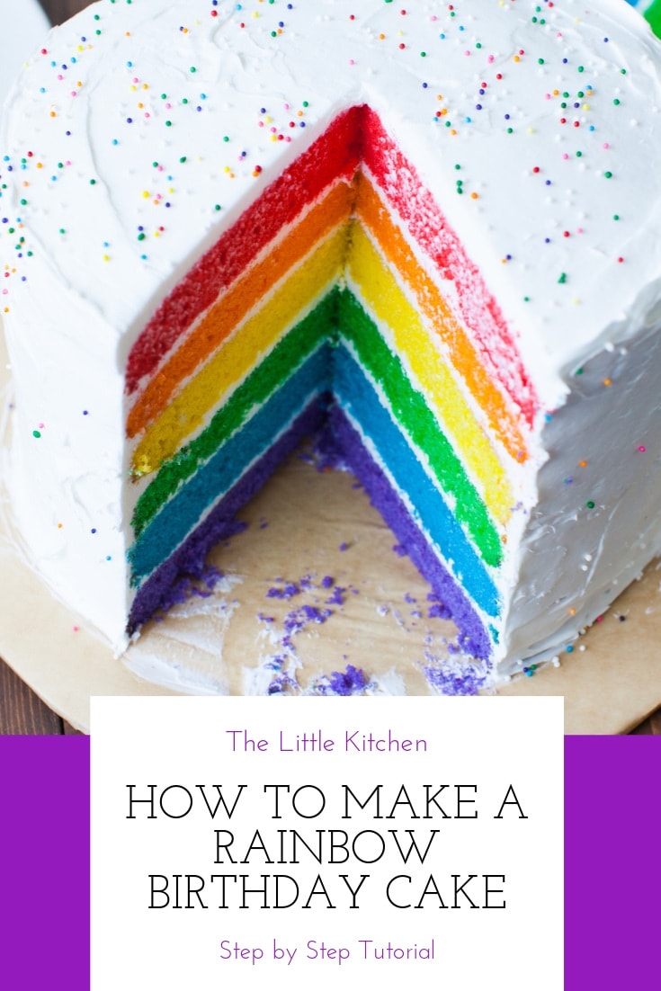 Rainbow Birthday Cake from thelittlekitchen.net