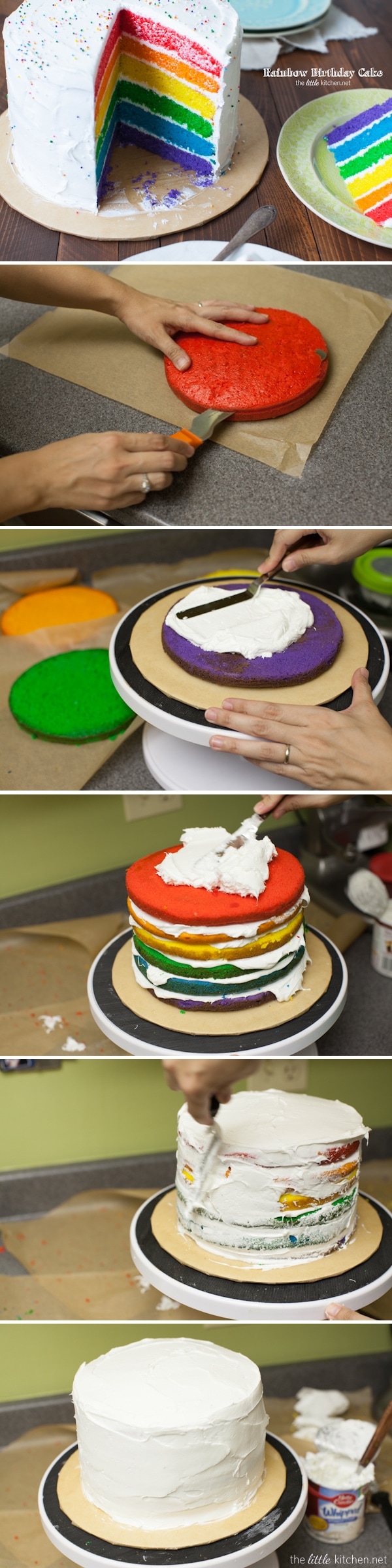 Rainbow Birthday Cake from thelittlekitchen.net