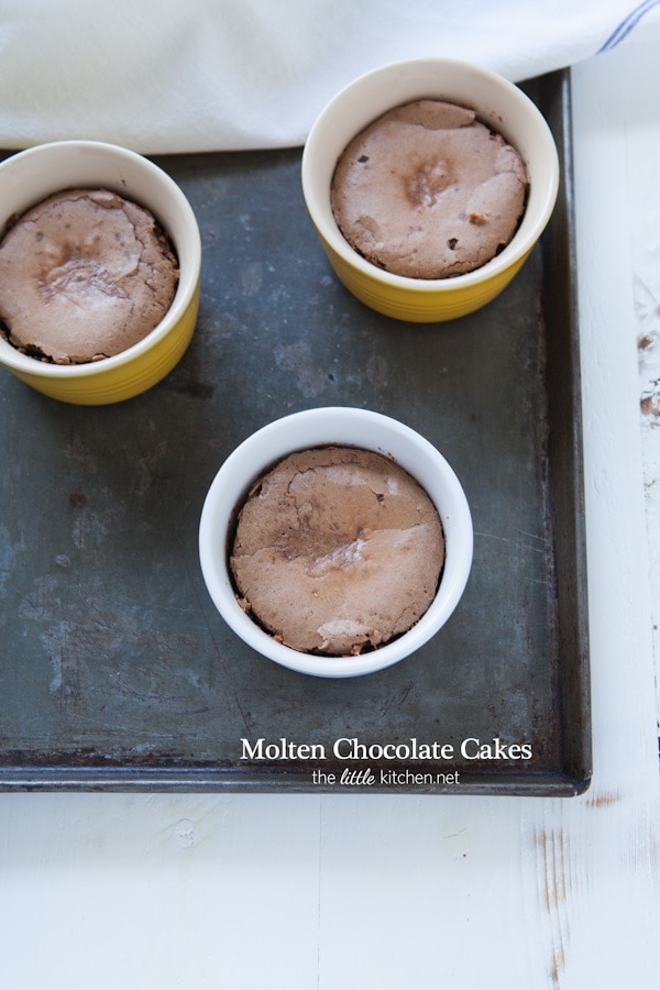 Molten Chocolate Cakes from thelittlekitchen.net