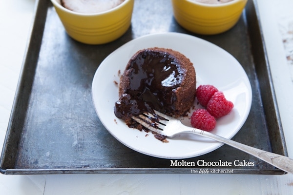 Molten Chocolate Cakes from thelittlekitchen.net