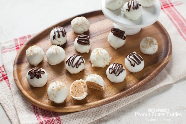 White Chocolate Peanut Butter Truffles from thelittlekitchen.net