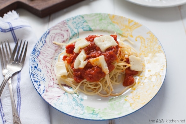 Butter & Onion Tomato Sauce Pasta with Brie from thelittlekitchen.net