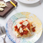 Butter & Onion Tomato Sauce Pasta with Brie from thelittlekitchen.net