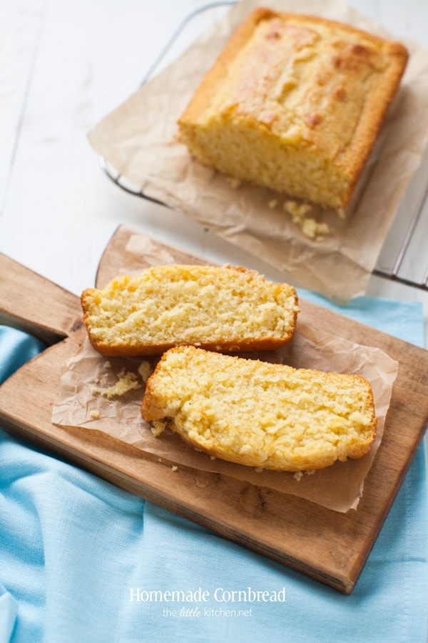 Homemade Cornbread from thelittlekitchen.net