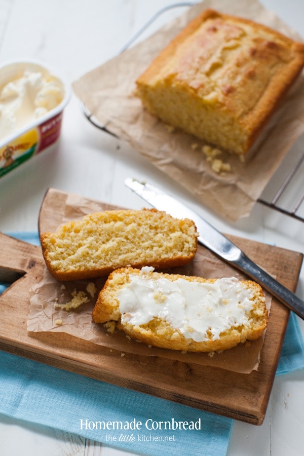 Homemade Cornbread from thelittlekitchen.net