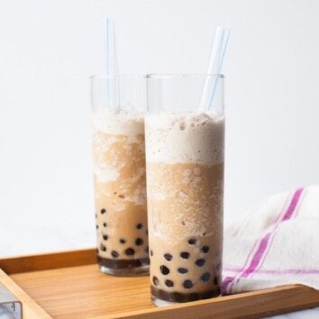 Vietnamese Iced Coffee Smoothie with Boba from thelittlekitchen.net