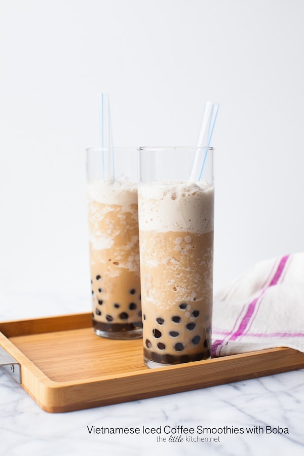 Vietnamese Iced Coffee Smoothie with Boba from thelittlekitchen.net