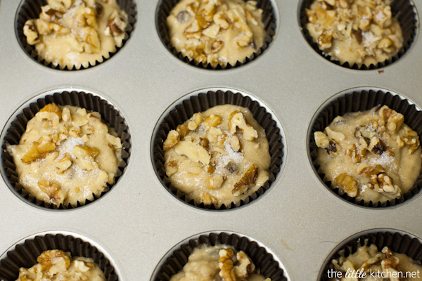 Chocolate Chip Banana Nut Muffins from thelittlekitchen.net