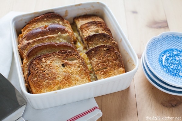 Nutella-Stuffed Baked French Toast from  thelittlekitchen.net