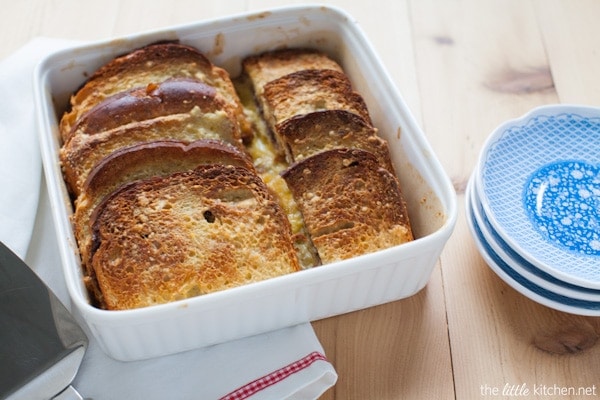 Nutella-Stuffed Baked French Toast from  thelittlekitchen.net