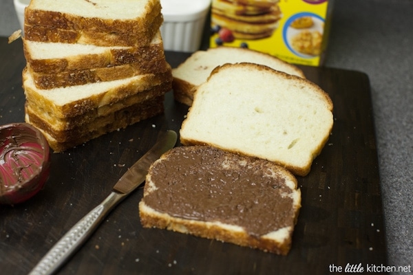 Nutella-Stuffed Baked French Toast from  thelittlekitchen.net