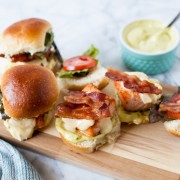 Salmon BLT with an Avocado Aioli & Brie from thelittlekitchen.net