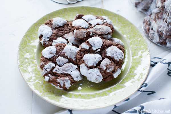 Nutella Cream Cheese Crinkle Cookies from thelittlekitchen.net