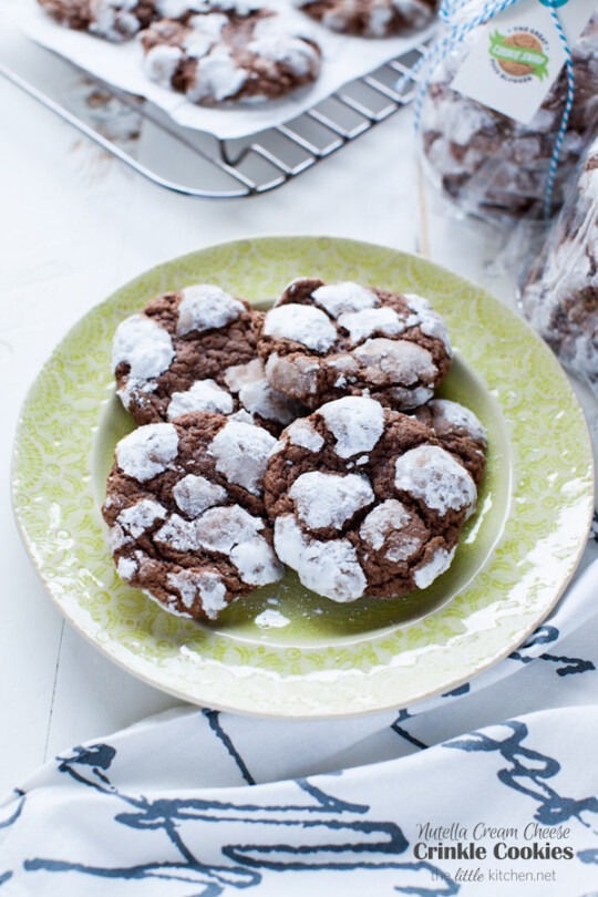 Nutella Cream Cheese Crinkle Cookies The Little Kitchen