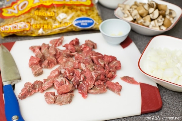 Beef Stroganoff with Buttered Noodles Recipe from thelittlekitchen.net