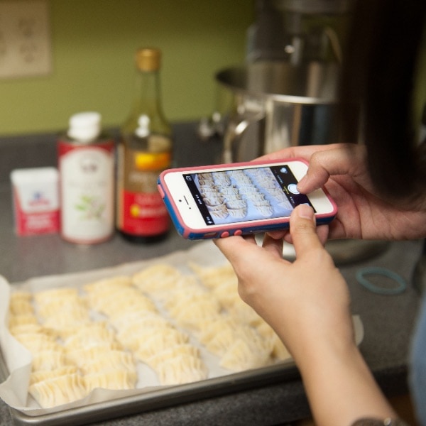 taking pictures of food