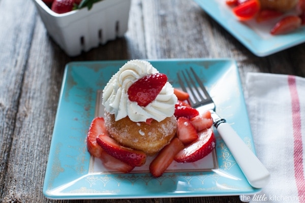 Strawberry Shortcake Donuts from thelittlekitchen.net