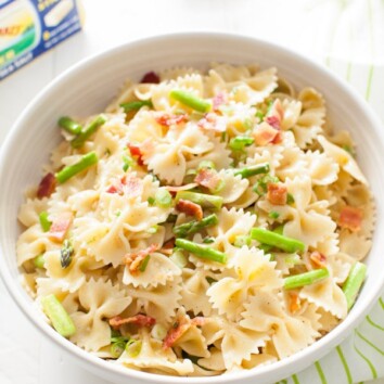 Brown Butter Pasta with Asparagus & Bacon from thelittlekitchen.net