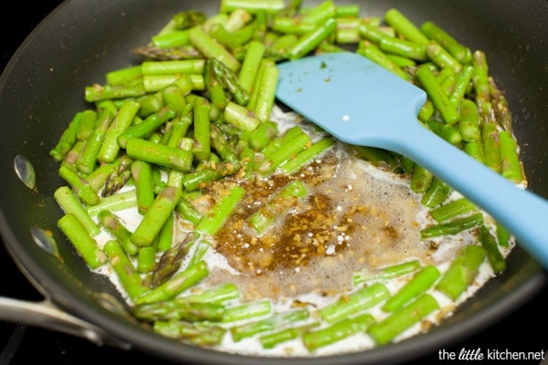 Brown Butter Pasta with Asparagus & Bacon from thelittlekitchen.net