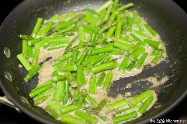 Brown Butter Pasta with Asparagus & Bacon from thelittlekitchen.net