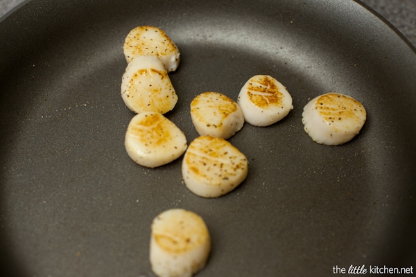 Pan-Seared Scallops with a Gruyère Cheese Sauce from The Little Kitchen thelittlekitchen.net