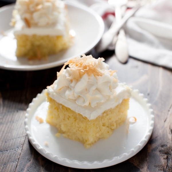 this tres leches cake is simply amazing with the right amount of moisture and it’s not soggy! the coconut makes it even better! Coconut Tres Leches Cake from The Little Kitchen thelittlekitchen.net