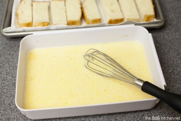 French Toast Sticks with Maple Butter Dipping Sauce from The Little Kitchen thelittlekitchen.net