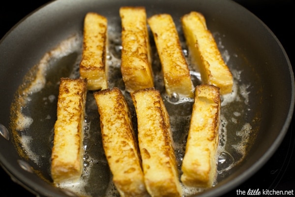 French Toast Sticks with Maple Butter Dipping Sauce from The Little Kitchen thelittlekitchen.net