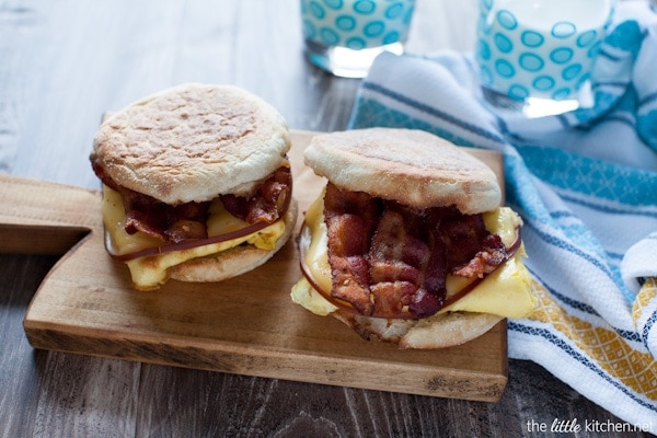 Gouda cheese takes your bacon and egg breakfast sandwich to another level! Bacon Gouda Breakfast Sandwich from thelittlekitchen.net