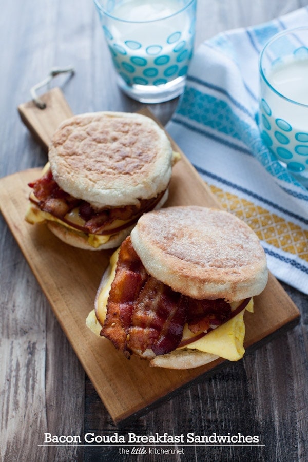 Gouda cheese takes your bacon and egg breakfast sandwich to another level! Bacon Gouda Breakfast Sandwich from thelittlekitchen.net