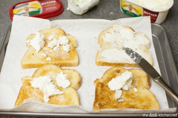 Roasted Cauliflower Toast with Goat Cheese & Prosciutto from thelittlekitchen.net