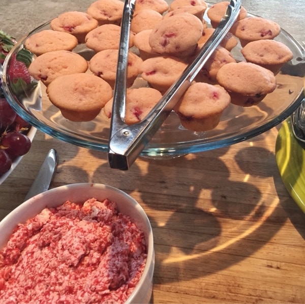 Ree's strawberry muffins with strawberry butter