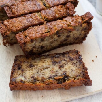 This bread is so easy to make and it's made with almondmilk! Chocolate Chip Banana Bread from thelittlekitchen.net