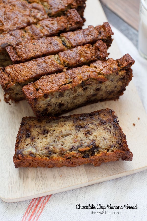 This bread is so easy to make and it's made with almondmilk! Chocolate Chip Banana Bread from thelittlekitchen.net