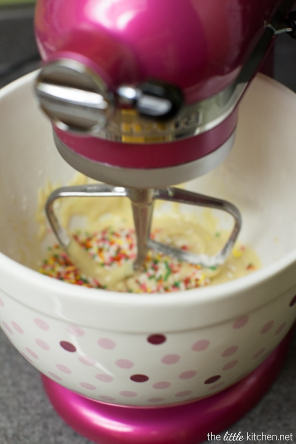 These bars are so gooey and perfect...the sprinkles are a must! Funfetti Gooey Butter Shortbread Bars from thelittlekitchen.net