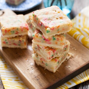 These bars are so gooey and perfect...the sprinkles are a must! Funfetti Gooey Butter Shortbread Bars from thelittlekitchen.net