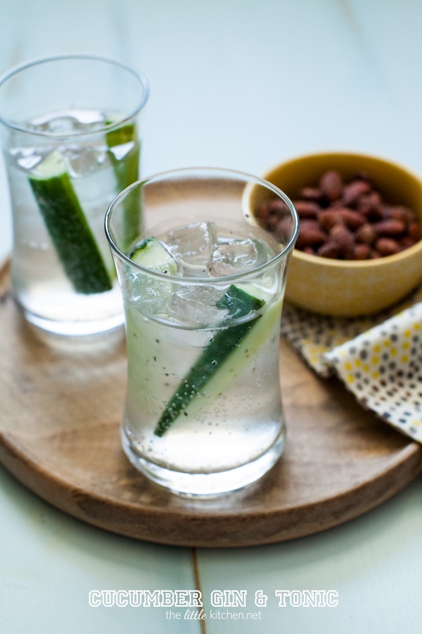 cucumber gin and tonic from thelittlekitchen.net