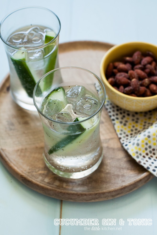 cucumber gin and tonic from thelittlekitchen.net