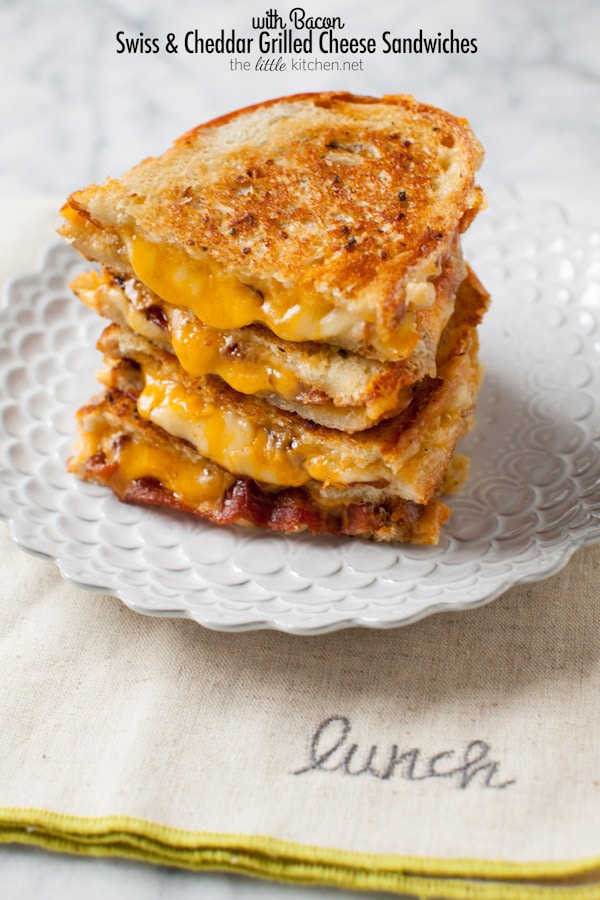 Swiss & Cheddar Grilled Cheese Sandwiches from thelittlekitchen.net