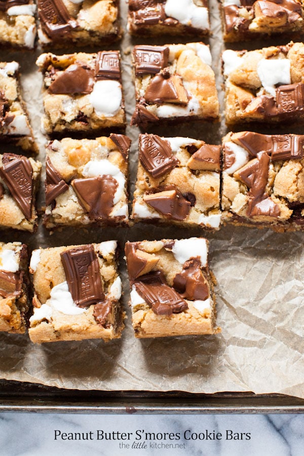 Peanut Butter S'mores Cookie Bars from thelittlekitchen.net