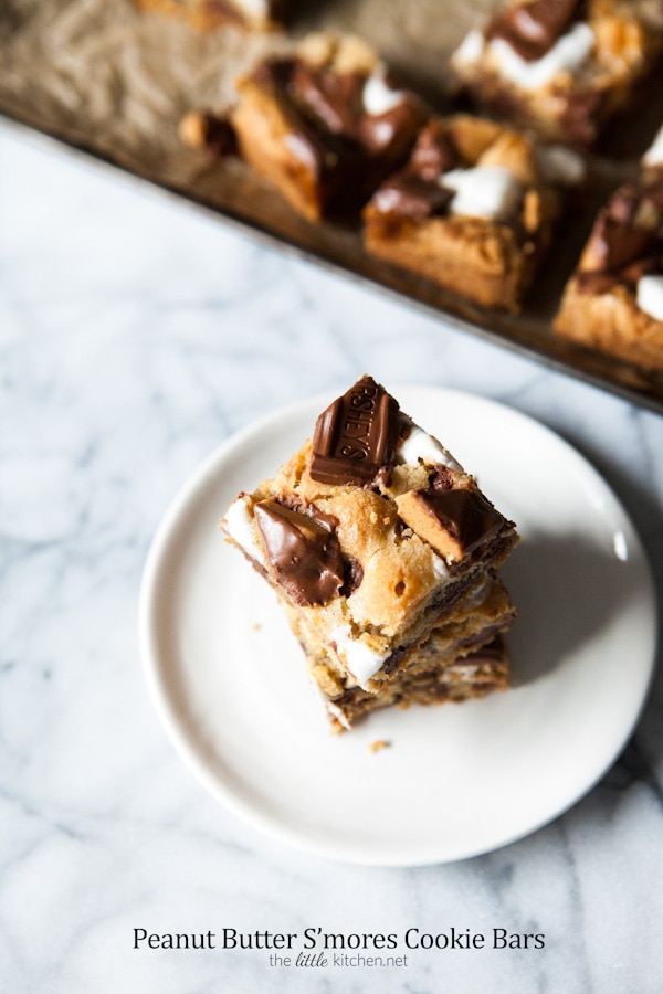 Peanut Butter S'mores Cookie Bars from thelittlekitchen.net