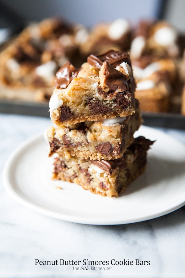 Peanut Butter S'mores Cookie Bars from thelittlekitchen.net