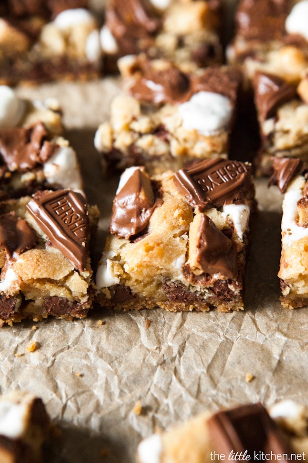 Peanut Butter S'mores Cookie Bars from thelittlekitchen.net