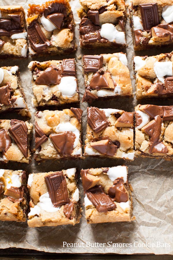 Peanut Butter S'mores Cookie Bars from thelittlekitchen.net